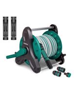 Hose reel with 10m hose | Incl. nozzle, couplings and tap connector