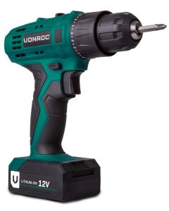 Cordless Drill 12V | Incl. 1x battery, quick charger, bits and toolbag 