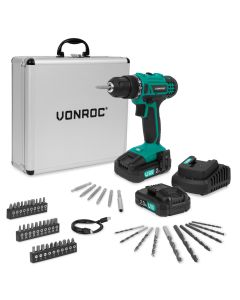 Cordless drill 20V - with 46 acc in storage case