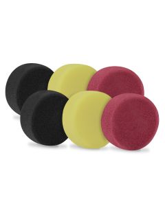 Foam polishing pads 75mm - 6 pcs, red, yellow, black