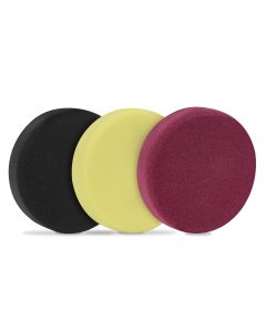 Foam polishing pads 150mm - 3 pcs, red, yellow, black