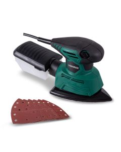 Palm Sander - detail sander 130W | Incl. dust collection box and sanding papers