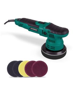 Dual action polisher 125mm set - 650W- with 7 foam polishing pads 125 mm
