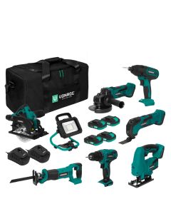 Toolbag set + 7x machine - 4x2,0Ah 2x charger
