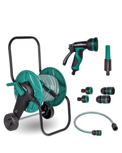 Hose trolley set With spray gun and hose connection set