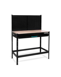 Workbench with drawer - steel pegboard