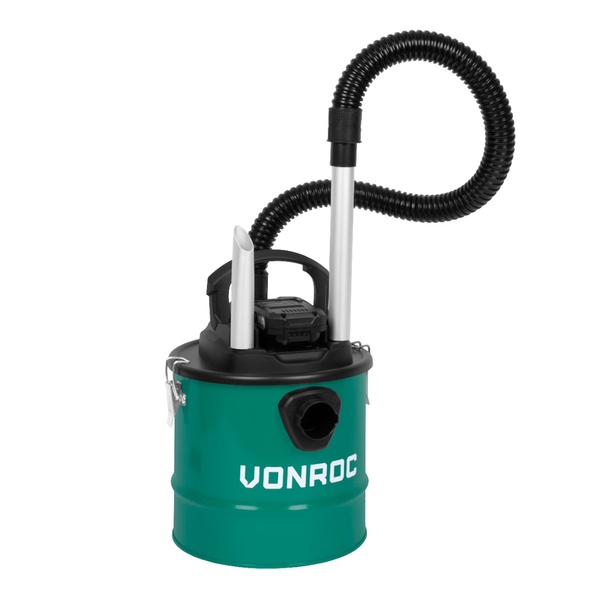 VONROC Aspiracenere a batteria VPower 20V. Incl. 2 batterie 2.0Ah e  caricatore. Serbatoio 12L - Filtro HEPA